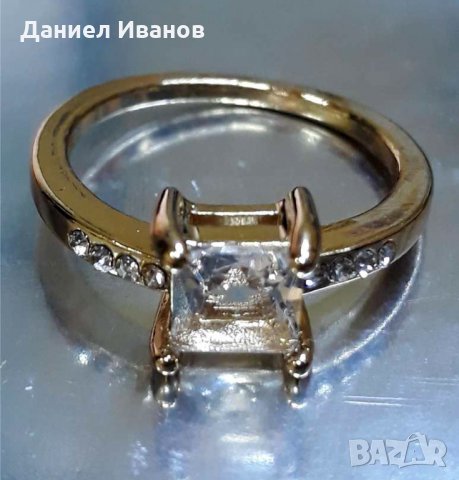 Златен пръстен 18к бяло злато със сапфир, снимка 6 - Пръстени - 28257560