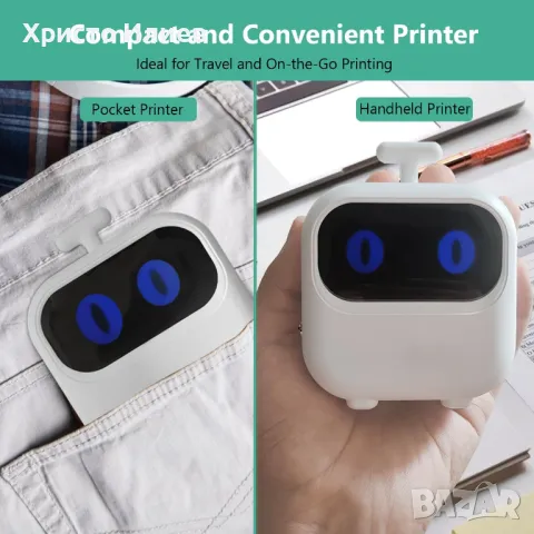 Мини термо принтер детски принтер с мигащи очи 3 цвята, снимка 2 - Други - 50083916