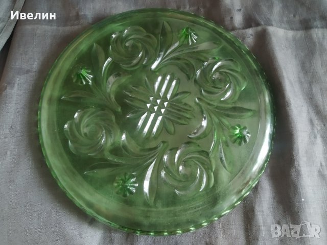 кристална купа ,поднос арт деко, снимка 4 - Антикварни и старинни предмети - 32745097