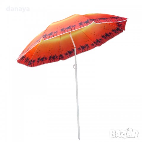 2277 Плажен чадър с чупещо рамо Палми, снимка 5 - Къмпинг мебели - 33597595