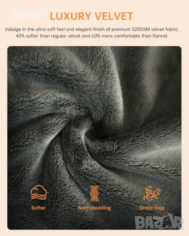 Нано нагреваемо одеяло с електрическо захранване, преносимо, дистанционно, 6 нива (125x150 см, сиво), снимка 8 - Олекотени завивки и одеяла - 50272926