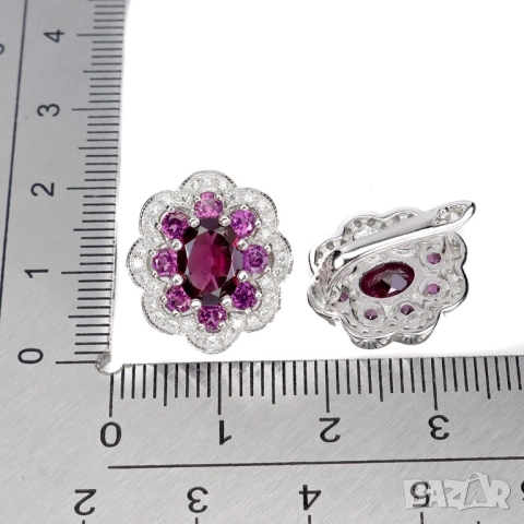 925 сребърни обеци с топаз, опал, гранат, апатит, подходящи за подарък, снимка 10 - Обеци - 51755722