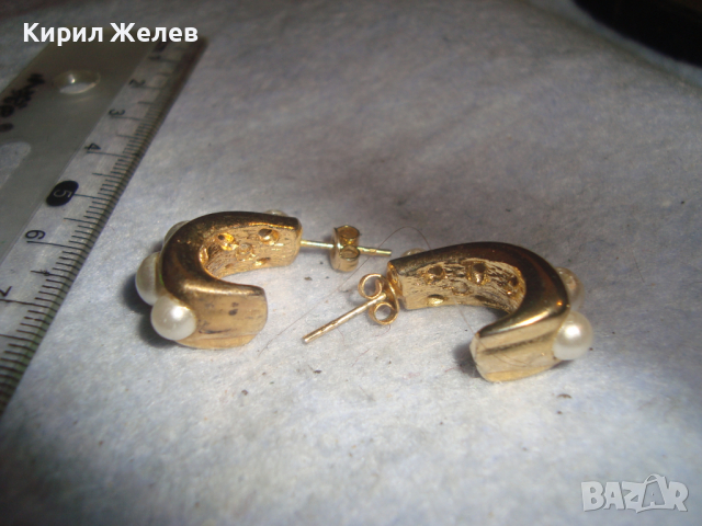 ПЕРЛЕНИ ПОЗЛАТЕНИ СТАРИ РЕТРО - ВИНТИДЖ ЕЛЕГАНТНИ ОБЕЦИ 9053, снимка 7 - Обеци - 36541537