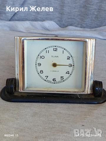 Стар механичен будилник СЛАВА СССР рядък за части ремонт КОЛЕКЦИЯ 43740, снимка 7 - Антикварни и старинни предмети - 51952674