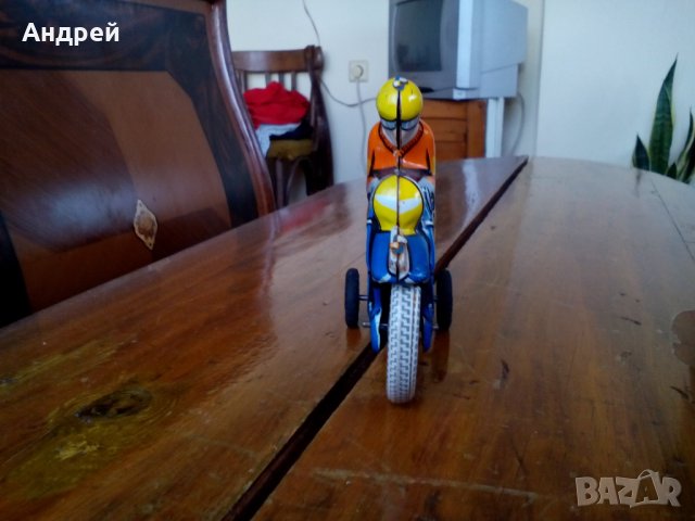 Стара играчка мотор,моторист, снимка 2 - Антикварни и старинни предмети - 27571490