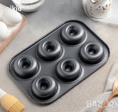 6 Понички тефлонова форма тава тефлон кексчета мъфини, снимка 2 - Форми - 36955862