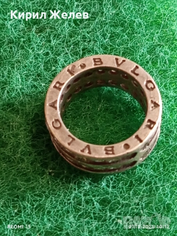 Луксозен сребърен пръстен BVLGARI с кристали марков 22248, снимка 3 - Пръстени - 52909715