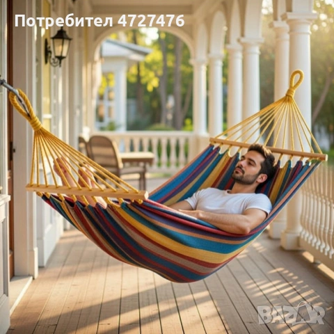 Хамак XXL с възглавница и чанта — максимален комфорт до 250 кг за релакс навън, снимка 2 - Градински мебели, декорация  - 53342091