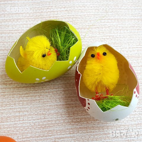 1453 Великденско пиленце в черупка комплект от 4 броя, снимка 2 - Декорация за дома - 28504946