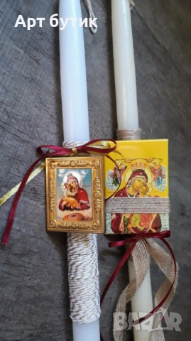 Декорирани свещи за Кръщене, снимка 4 - Декорация - 52575639