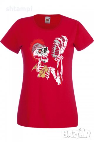 Дамска Тениска Sceleton singer,Изненада,Повод,Подарък,Празник, снимка 9 - Тениски - 37639423
