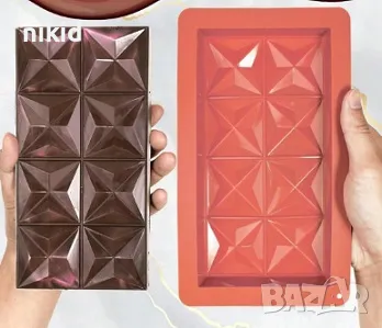 Голям Дубайски Дубай диамантен шоколад силиконов молд форма калъп цяла плочка шоколадов блок, снимка 2 - Форми - 47807685