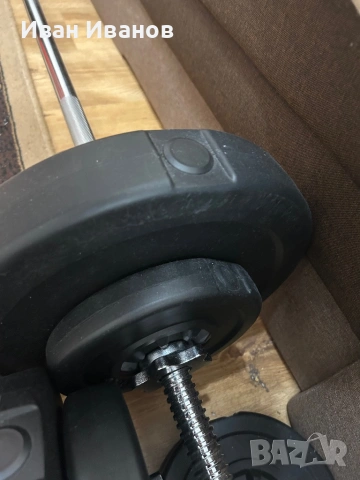 Дъмбели и щанга 65кг, снимка 5 - Фитнес уреди - 53399969