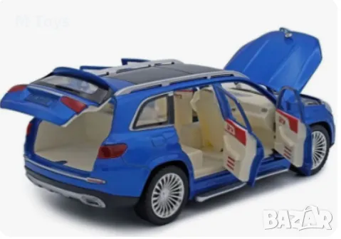 Метален джип Maybach GLS600 със звук и светлини 1/24 син, снимка 3 - Коли, камиони, мотори, писти - 49854982