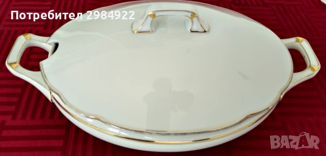 АНТИЧНА БЯЛА КЕРАМИЧНА СУПНИЦА ЗА СУПА В СТИЛ АРТ ДЕКО, JAHRE Kehscherser, Бавария, Германия, снимка 4 - Антикварни и старинни предмети - 53441853