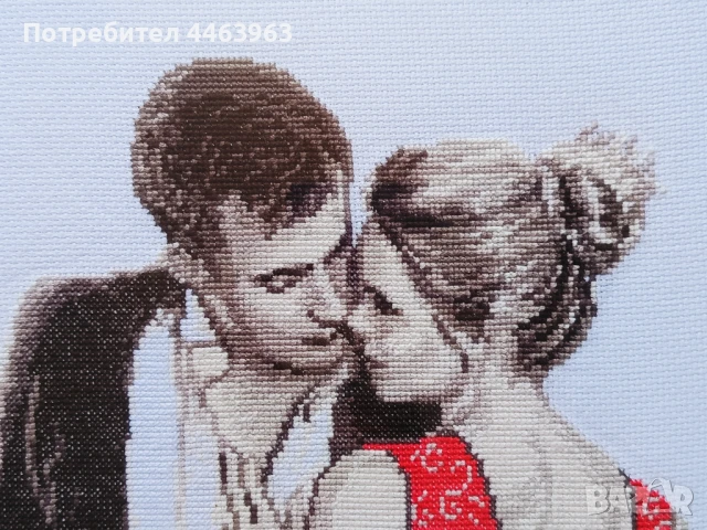 гоблен ,,Флирт ", 30/30 см, снимка 4 - Гоблени - 50851784