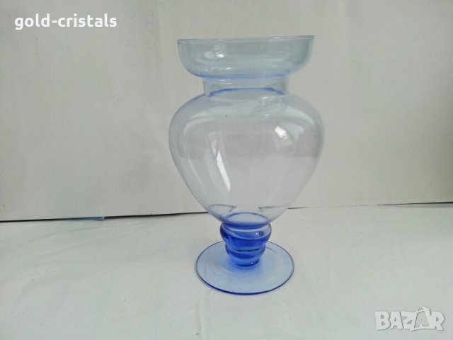 ретро стъклена ваза съд кана цветно стъкло, снимка 1 - Антикварни и старинни предмети - 27021617