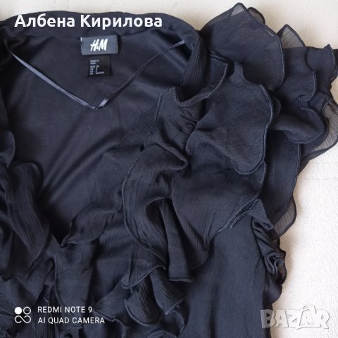 Официална черна блуза на Н&М, 36 до 40р-р, снимка 6 - Корсети, бюстиета, топове - 32557589