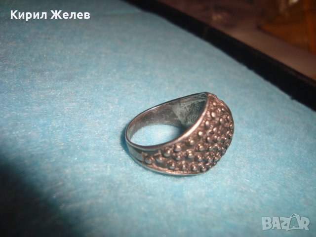 СТАРИНЕН СРЕБЪРЕН ПРЪСТЕН ВИСОКА ПРОБА ОКСИДИРАНО СРЕБРО ГРАНУЛАЦИЯ МАЙСТОРСКИ ВИНТИДЖ 24666, снимка 10 - Антикварни и старинни предмети - 34628458