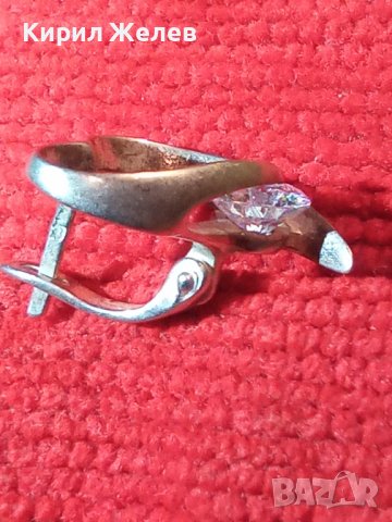 СКЪПОЦЕННА СРЕБЪРНА АРТ СЪРЦЕВИДНА ОБЕЦА СРЕБРО 925 с ЮВЕЛИРНО ФАСЕТИРАН ЦИРКОН 25712, снимка 2 - Обеци - 35818503