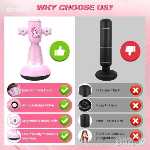 Надуваема боксова круша за деца 3-8 години, 147 см, боксови ръкавици, снимка 4 - Други - 53391238