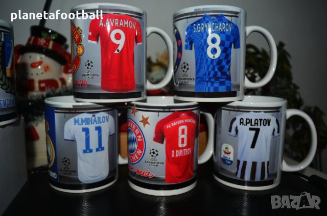 Уникален коледен подарък 2025!Футболни фен чаши с Ваше име и номер!Новогодишен подарък !, снимка 2 - Коледни подаръци - 35100892