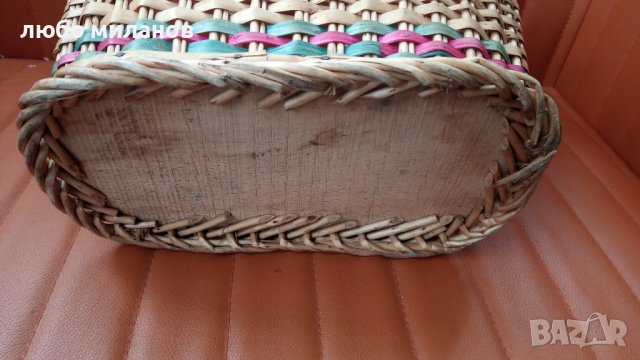 Плетена кошница, правоъгълна от едно време, снимка 7 - Антикварни и старинни предмети - 43426972