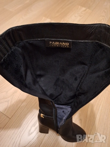 Черни кожени ботуши Fabiano, снимка 6 - Дамски ботуши - 53067009