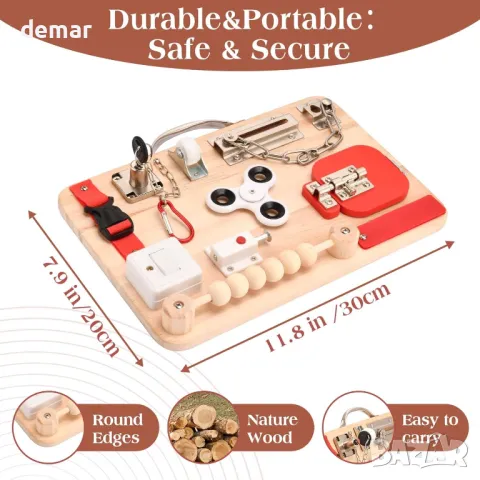 Дейности при деменция за възрастни хора-Fidget Busy Board-Сензорни играчки за ADHD, снимка 2 - Други - 49087511