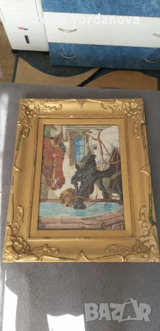 Гоблен конете на водопой, снимка 2 - Гоблени - 51759436