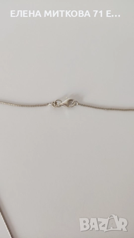 Сребърно колие с голям овален камък, снимка 6 - Колиета, медальони, синджири - 51704891