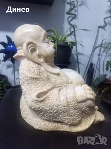 Смеещия се Буда композитен материал с добавен каменен прах, снимка 3 - Статуетки - 51695005