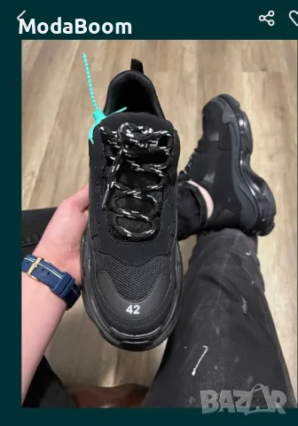 Balenciaga черни мъжки маратонки , снимка 2 - Маратонки - 48251143