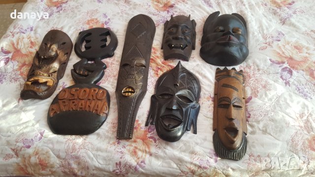 Дървени маски за стена ретро декор дърворезба, снимка 7 - Декорация за дома - 43743666