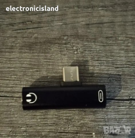 Адаптер букса преходник Type-C към 3.5 мм вход за слушалки и порт Тype-C за зареждане, снимка 4 - Слушалки, hands-free - 44105422