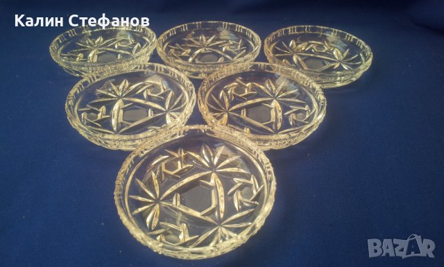 Кристални купички за сладко, ръчна гравюра – 6 бр , снимка 3 - Чинии - 38066587