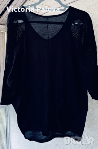 Ефектна черна блуза LUNA LIMITED, снимка 2 - Корсети, бюстиета, топове - 50503307