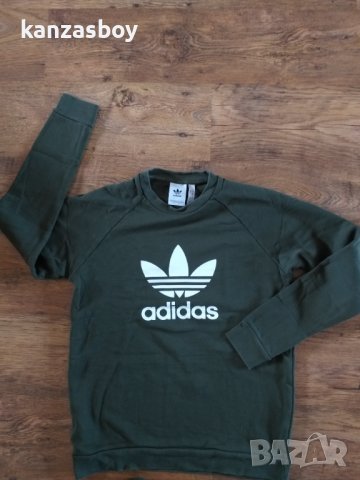 adidas Originals Trefoil Sweat In Green - страхотна мъжка блуза, снимка 4 - Спортни дрехи, екипи - 39676013