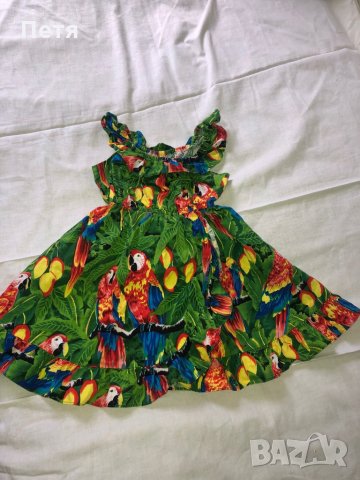 Бебешка рокля на папагали, снимка 2 - Бебешки рокли - 28757307