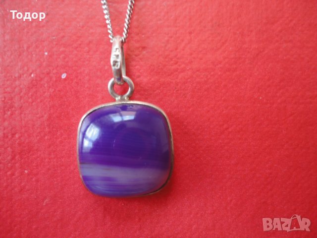 Невероятно сребърно колие с камък 925, снимка 2 - Колиета, медальони, синджири - 40698563