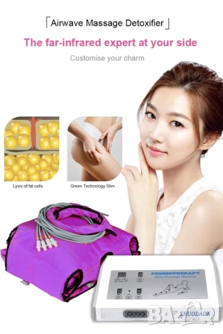 Лимфопреса за цяло тяло - Апарат за Пресотерапия и лимфен дренаж на тялото, снимка 3 - Козметични уреди - 52063277