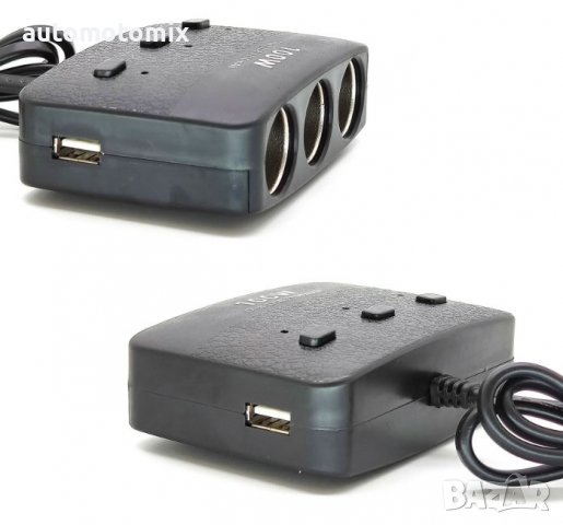 РАЗКЛОНИТЕЛ ЗА ЗАПАЛКА 2USB + 3ГНЕЗДА, снимка 2 - Аксесоари и консумативи - 36581707