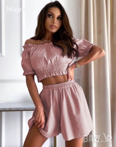 Къс дамски комплект, цвят пепел от рози, снимка 2 - Комплекти - 33214524