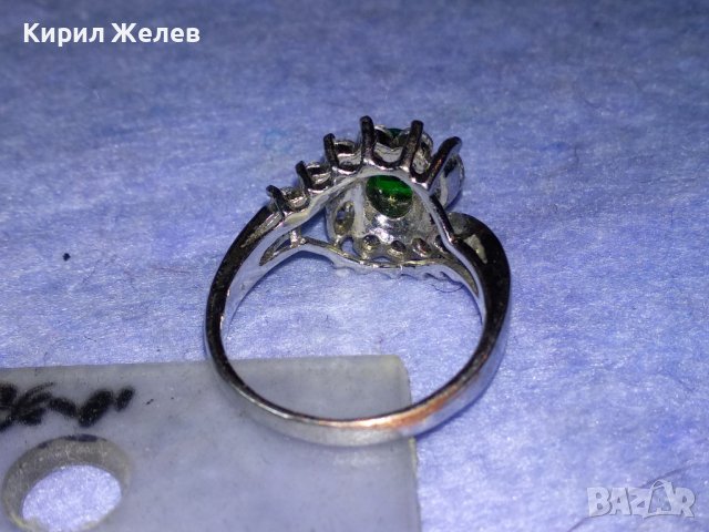 ПРЕКРАСЕН СКЪПОЦЕНЕН ПОСРЕБРЕН МЕДЕН АР НУВО ПРЪСТЕН с ЮВЕЛИРНО ФАСЕТИРАН ПЕРИДОТ и ЦИРКОНИ 37382, снимка 2 - Пръстени - 40689868