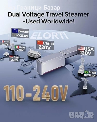 Нов Ръчен Сгъваем Парогенератор за Дрехи 1200W гладене пътуване ютия, снимка 3 - Ютии - 53011120