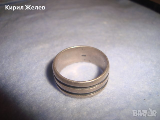 СТАРА МАРКОВА СРЕБЪРНА АРТ ДЕКО ХАЛКА ПРЪСТЕН МАРКИРАНО СРЕБРО 925 и ЩЕМПЕЛ PSCL 28781, снимка 8 - Фигурки - 37252475