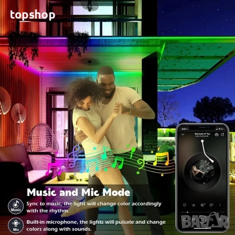 AILBTON 200 фута външни LED ленти, водоустойчиви, IP68 външни LED ленти, водоустойчиви с Bluetooth.., снимка 3 - Лед осветление - 51636497