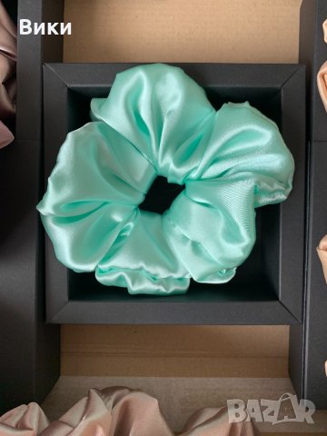 Скрънчета Скрънче Скрънчи за коса ластици за коса сатен, снимка 9 - Аксесоари за коса - 32639504