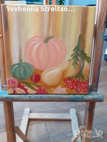 Картина маслом "НАТЮРМОРТ с тыквами", снимка 2 - Картини - 53576078