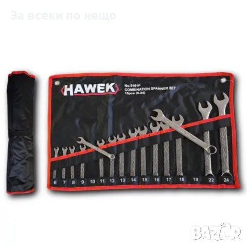 Комплект звездогаечни ключове 6 - 24 мм 16 части Hawek